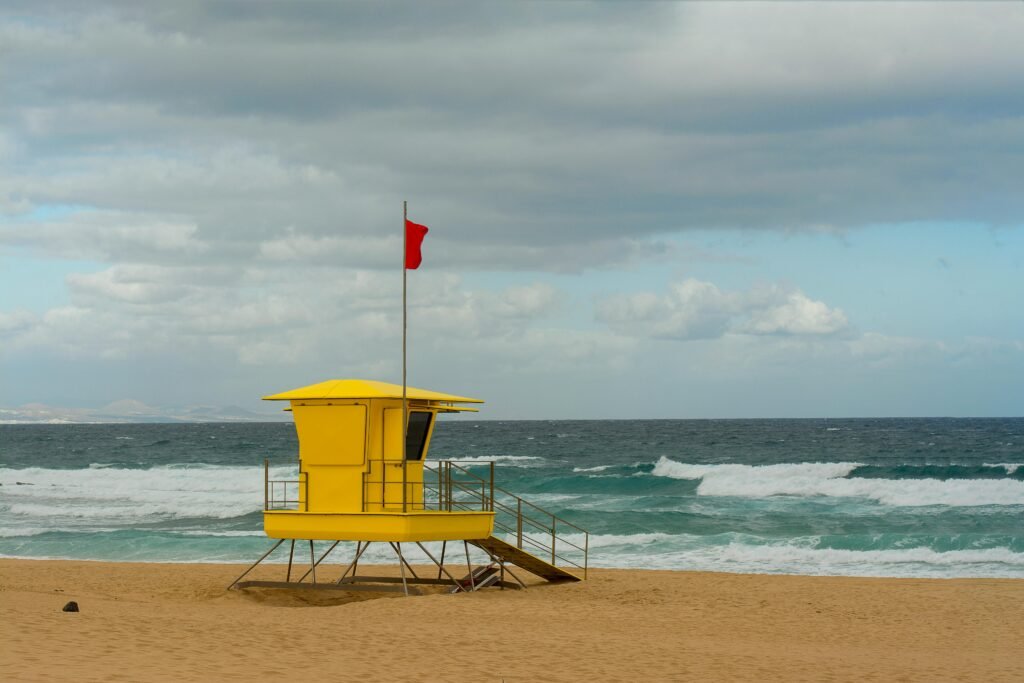 Red flag on a beach